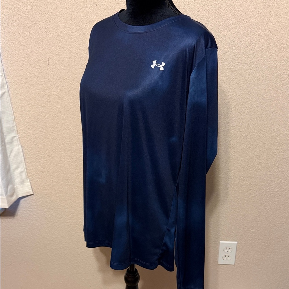 Under Armour Women's Dark Blue Marble Long Sleeve Tee - Picture 2 of 5
